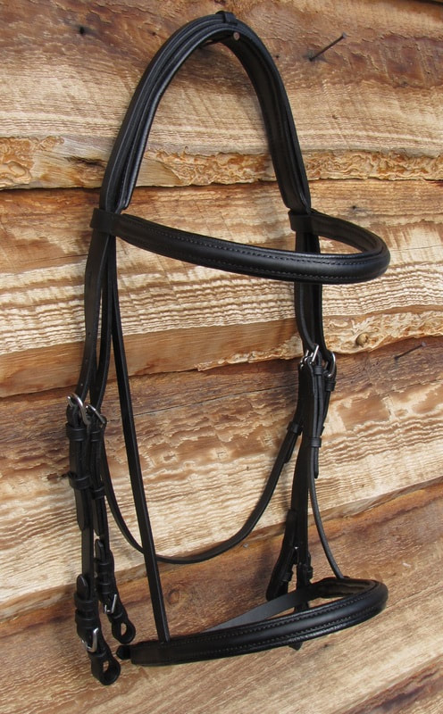 Black Double Bridle Reins with Buckles